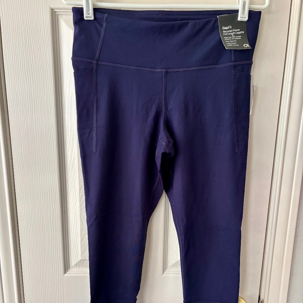 NWT Med Petite Gap Blue Recycled Power Leggings